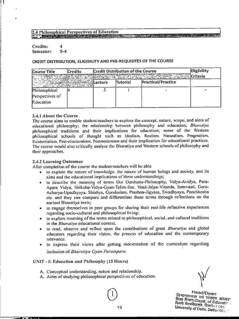 Philo Sem 4 Syllabus | PDF