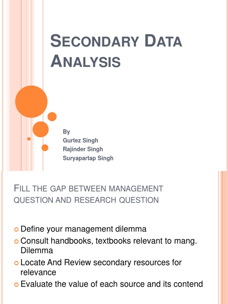 Secondary Data Analysis | Data Warehouse | Data
