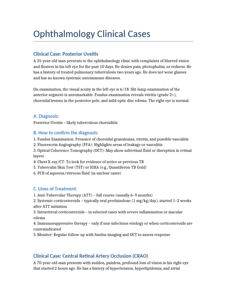 Clinical Cases in Ophthalmology | PDF | Clinical Medicine | Diseases ...