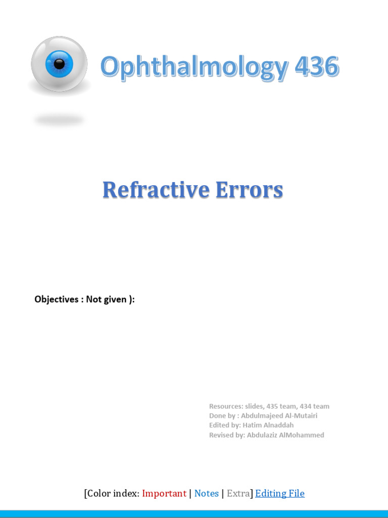 Understanding Refractive Errors in Vision | PDF | Myopia | Eye