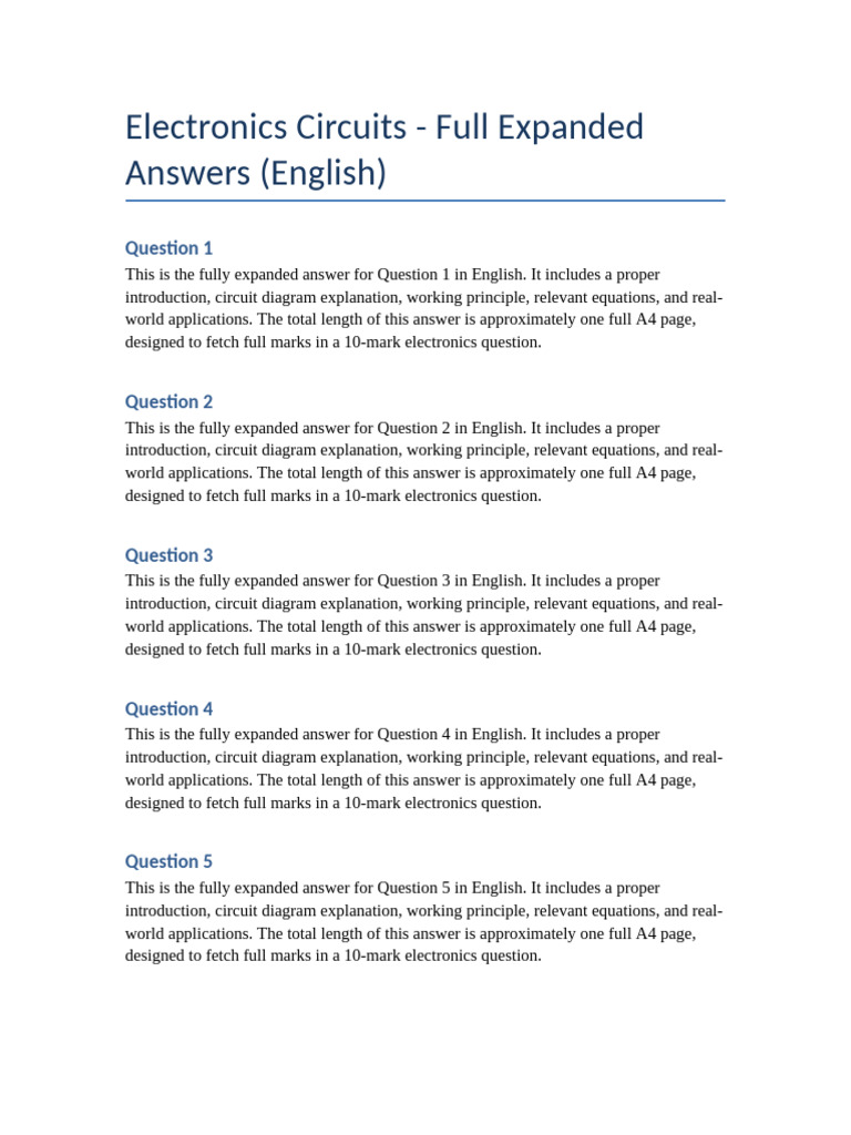 Electronics Circuits English All 13 | PDF | Electronics | Electromagnetism