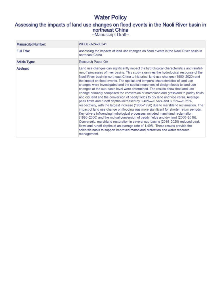 1-A-1-WP Article-Assessing The Impacts of Land Use Changes On Flood ...
