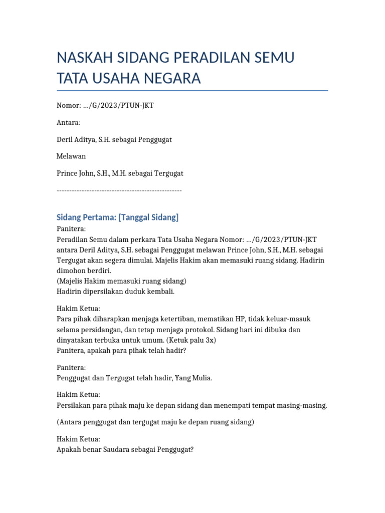 Sidang Peradilan Semu: Deril vs. Prince John | PDF