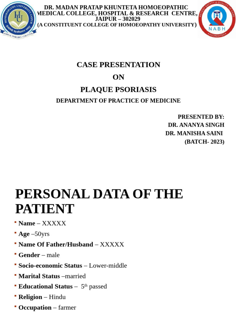 Case Study: Plaque Psoriasis Management | PDF | Dermatitis | Psoriasis