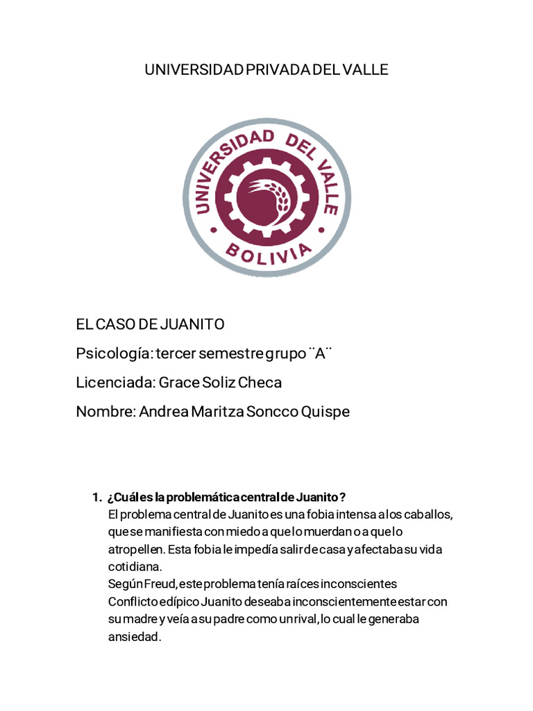 Caso Juanito de Freud | PDF | Complejo de Edipo | Conceptos psicologicos