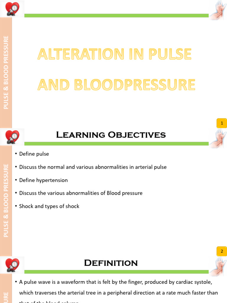 6 Alteration of Pulse and Blood Pressure | PDF | Pulse | Blood Pressure