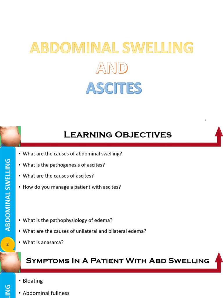 Ascites and Anasarca Overview | PDF | Bloating | Edema
