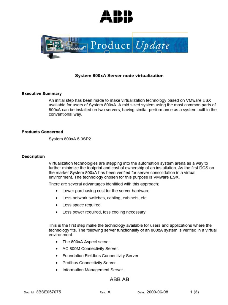 Abb 3bse057675 A en System 800xa Server Node Virtualization | PDF ...