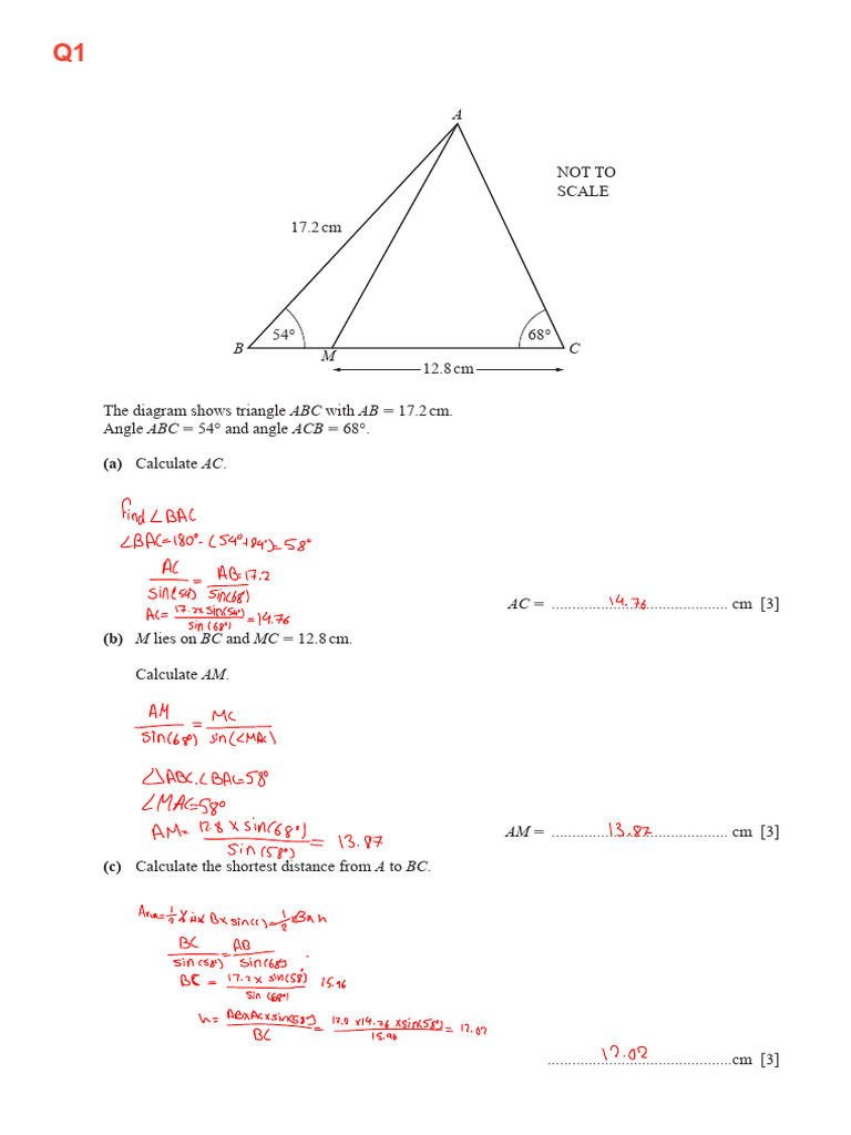 Trigonometry Cambridge Quiz Done | PDF | Geometric Shapes | Euclid