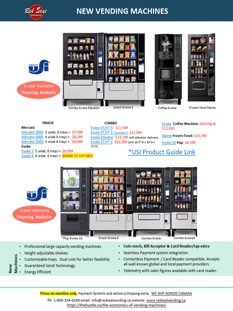 Red Seal Vending Machines for Sale 2025 | PDF | Vending Machine | Coffee