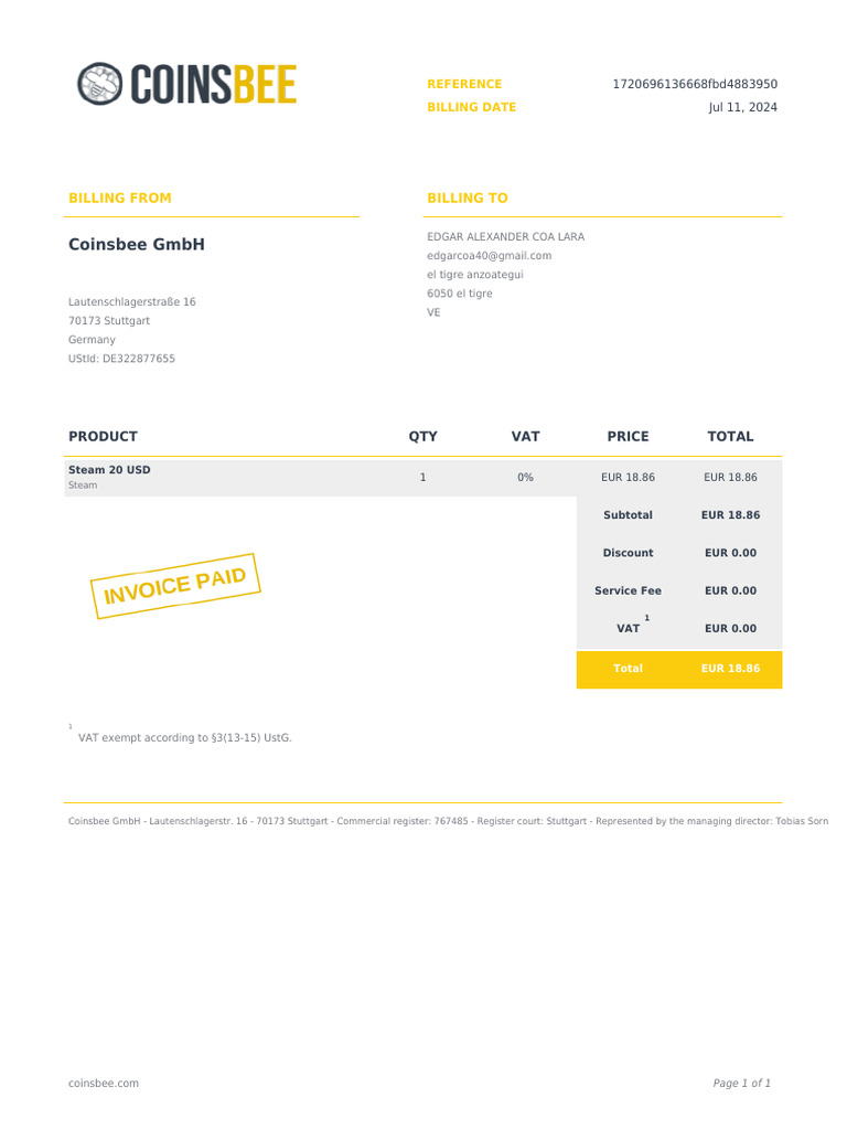 Invoice 1720696136668fbd4883950 | PDF | Payments
