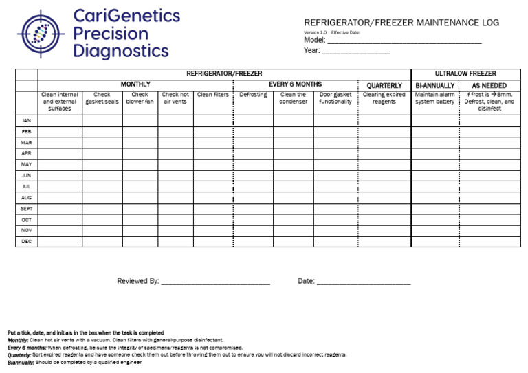 Freezer Maintenance Checklist | PDF