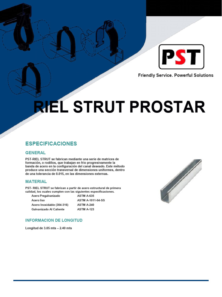 Riel Strut Prostar: Especificaciones Técnicas | PDF