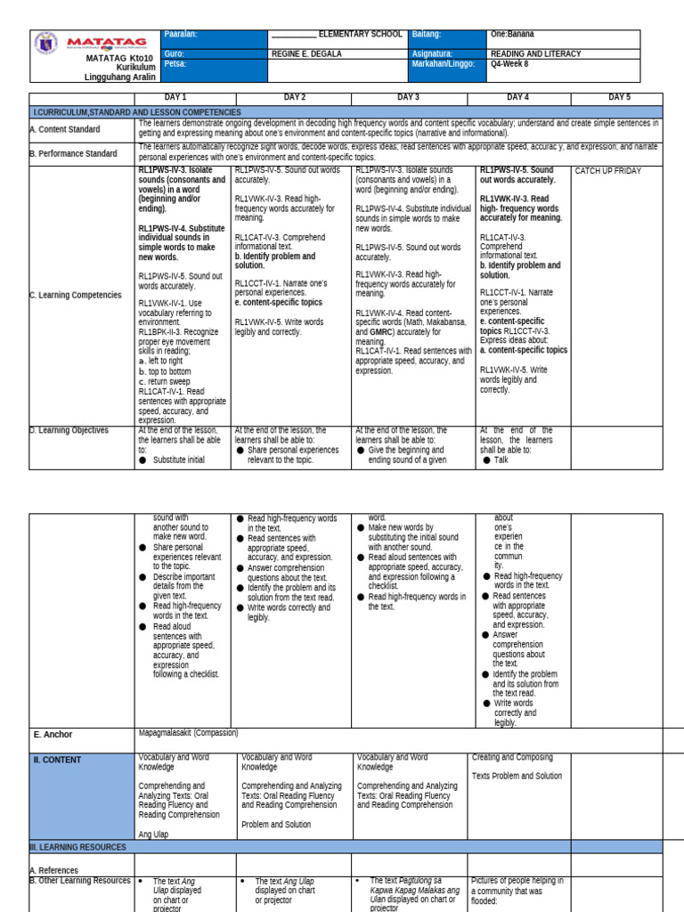 Problem and Solution in Reading 1 | PDF | Reading Comprehension | Word