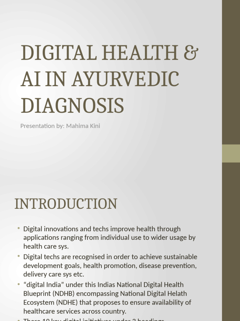 AI Innovations in Ayurvedic Diagnosis | PDF | Ayurveda | Medicine