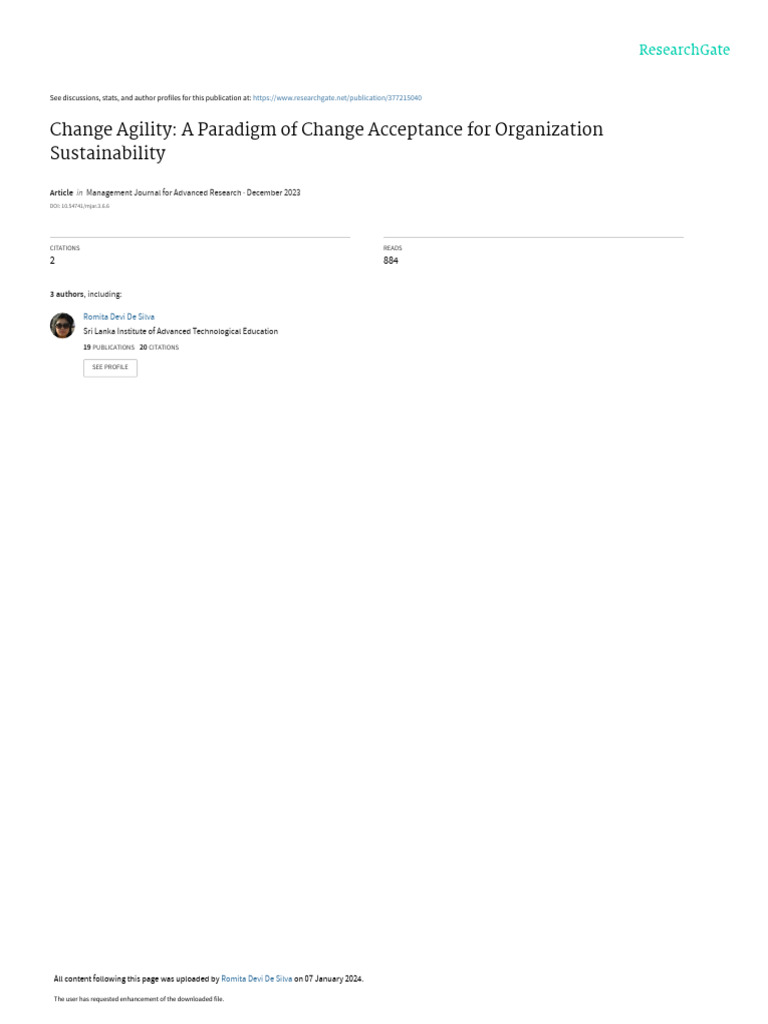 Change Agility for Organizational Sustainability | PDF | Change ...