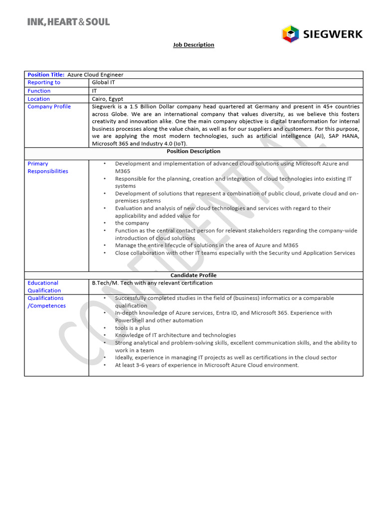 Azure Cloud Engineer Job Description | PDF | Microsoft Azure | Cloud ...
