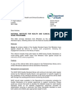 Letter On New NICE Quality Standard Topics - 19 March 2012