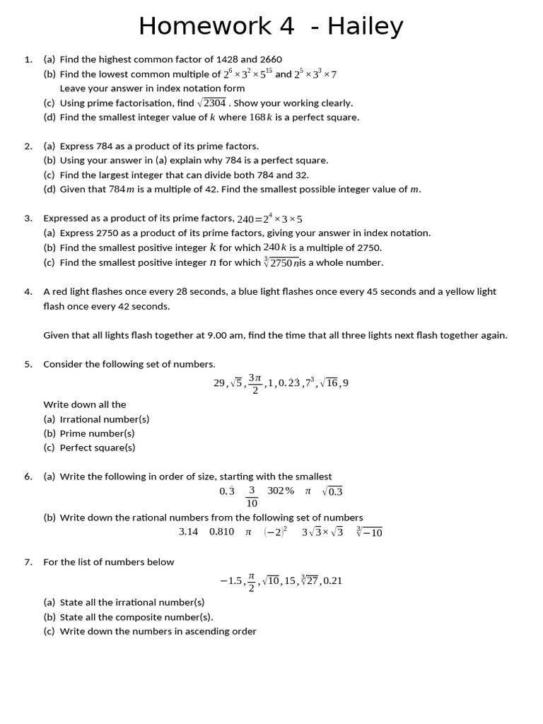 Homework 4 | PDF | Prime Number | Numbers