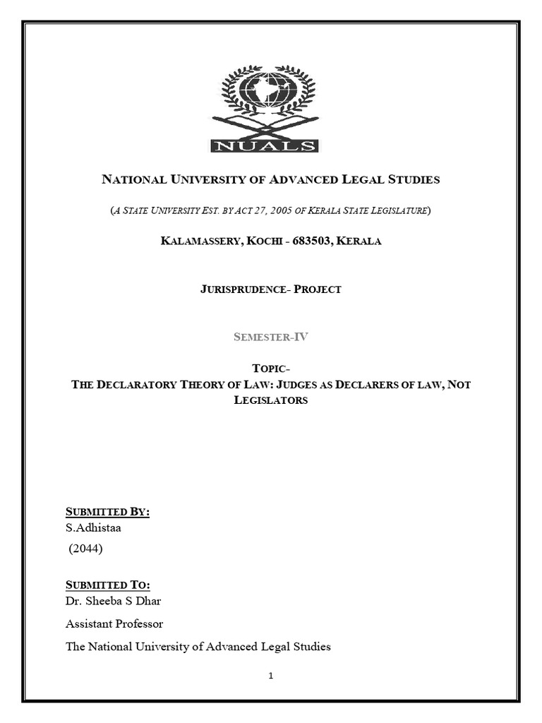 Jurisprudence Project | PDF | Precedent | Statutory Interpretation