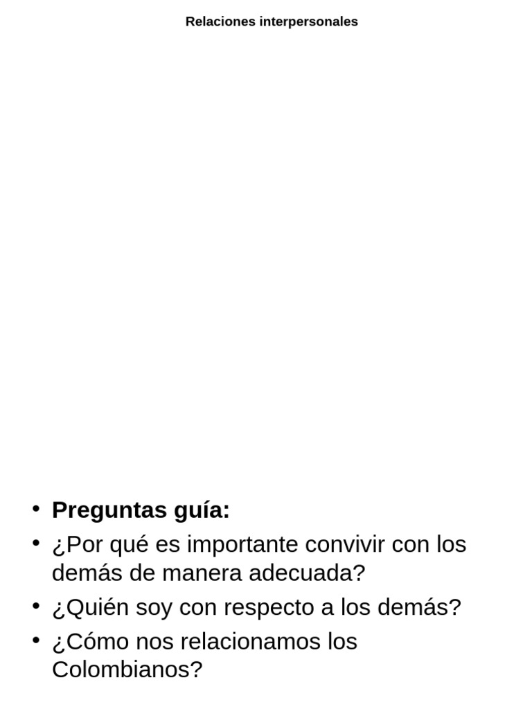 Relaciones Interpersonales Act. Profe | PDF | Las emociones ...