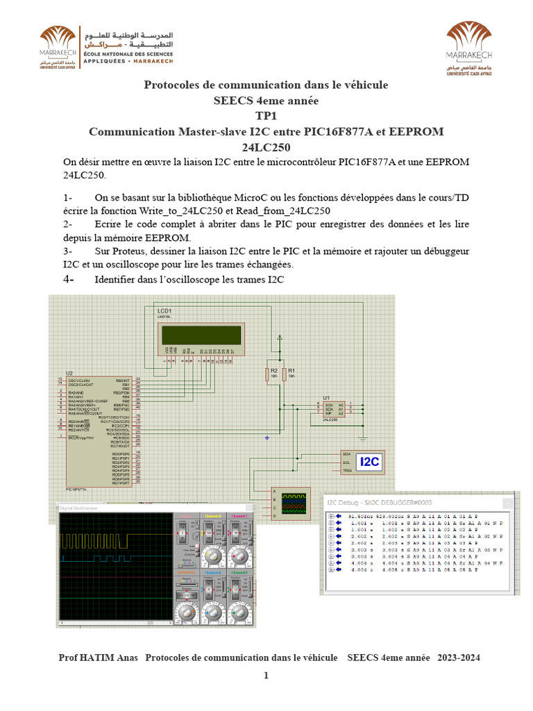 Communication I2C avec EEPROM 24LC250 | PDF