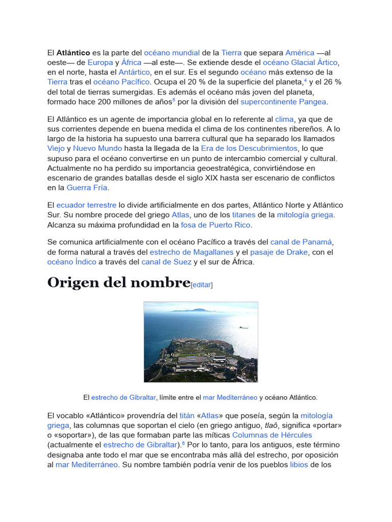 Características del océano Atlántico | PDF | océano Atlántico ...