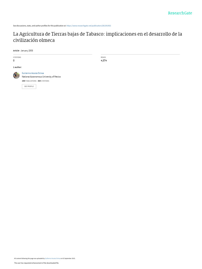 Agricultura en Tabasco y civilización olmeca | PDF | Río | playa