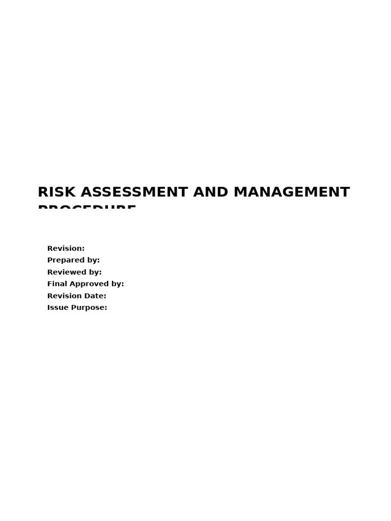 MSRA Procedure for Risk Assessment | PDF | Risk | Risk Management