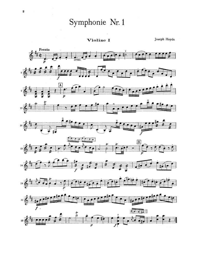 Haydn Symphony No.1 | PDF