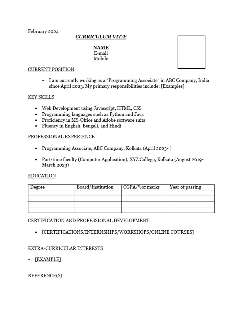 CV Template | PDF