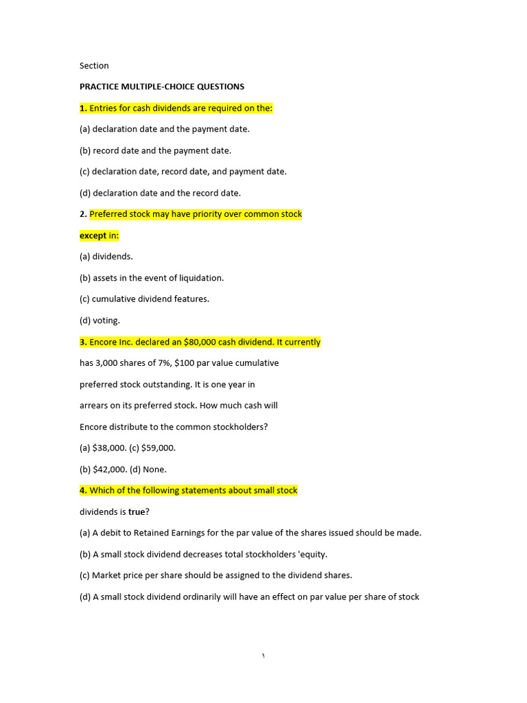Effects of Stock Dividends and Splits | PDF | Retained Earnings | Dividend