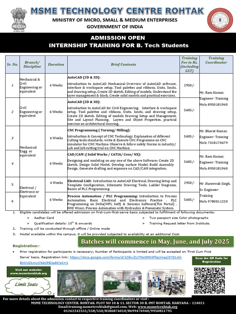 MSME Training Courses 2025 Overview | PDF | Numerical Control ...