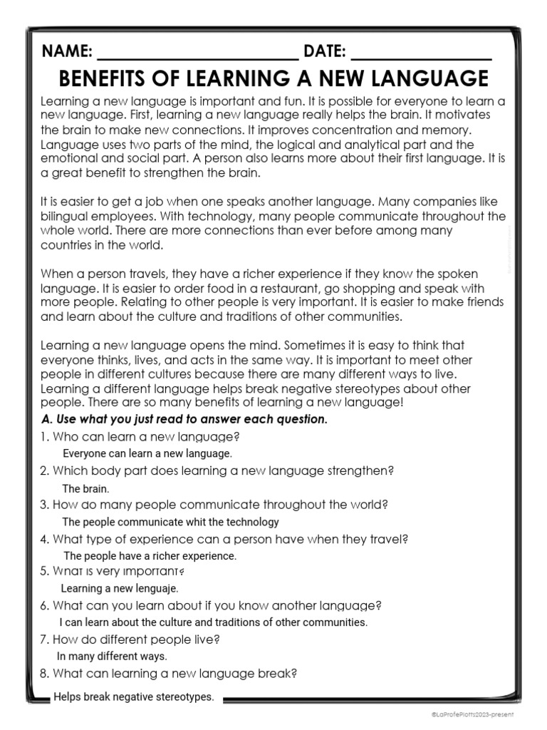 Benefits of Learning a New Language | PDF | Multilingualism | Cognition