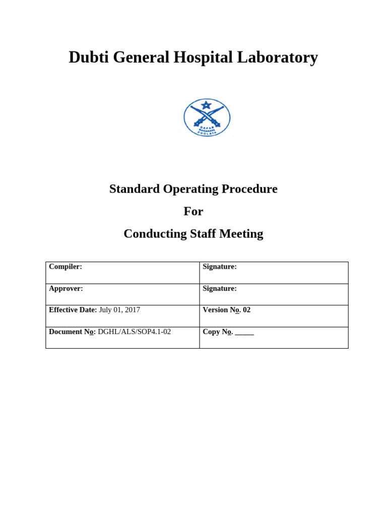 4.1-02 SOP For Staff Meeting | PDF | International Organization For ...