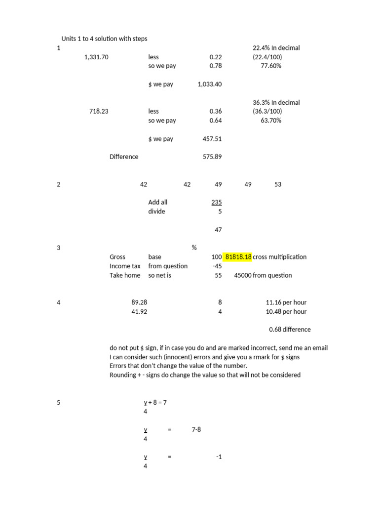 Units 1 To 4 Practice Detailed Solutions With Steps 3 | PDF ...