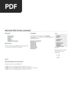 Microsoft DOS Format Command