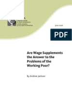 Jackson, A - Are Wage Supplements The Answer To The Problems of The Working Poor (CCPA, June 2006)
