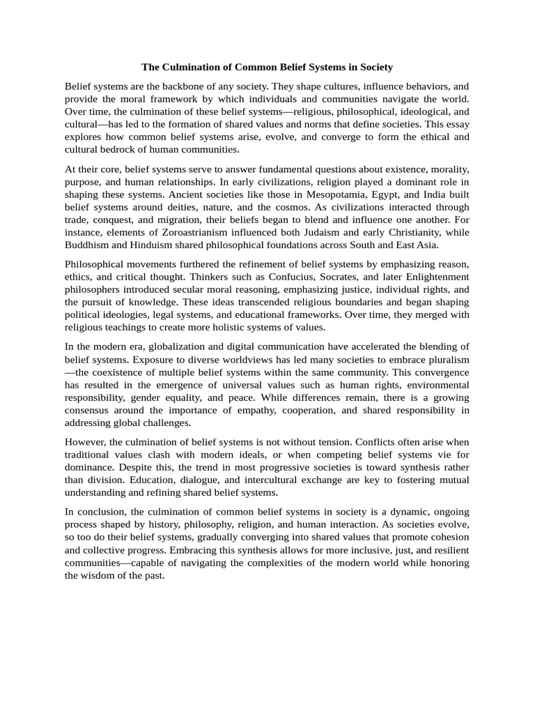 Evolution of Society's Belief Systems | PDF | Society | Religious Pluralism