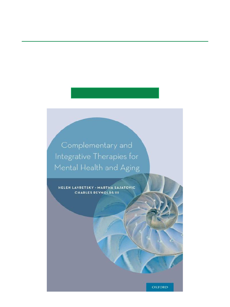 Complementary and Integrative Therapies For Mental Health and Aging ...
