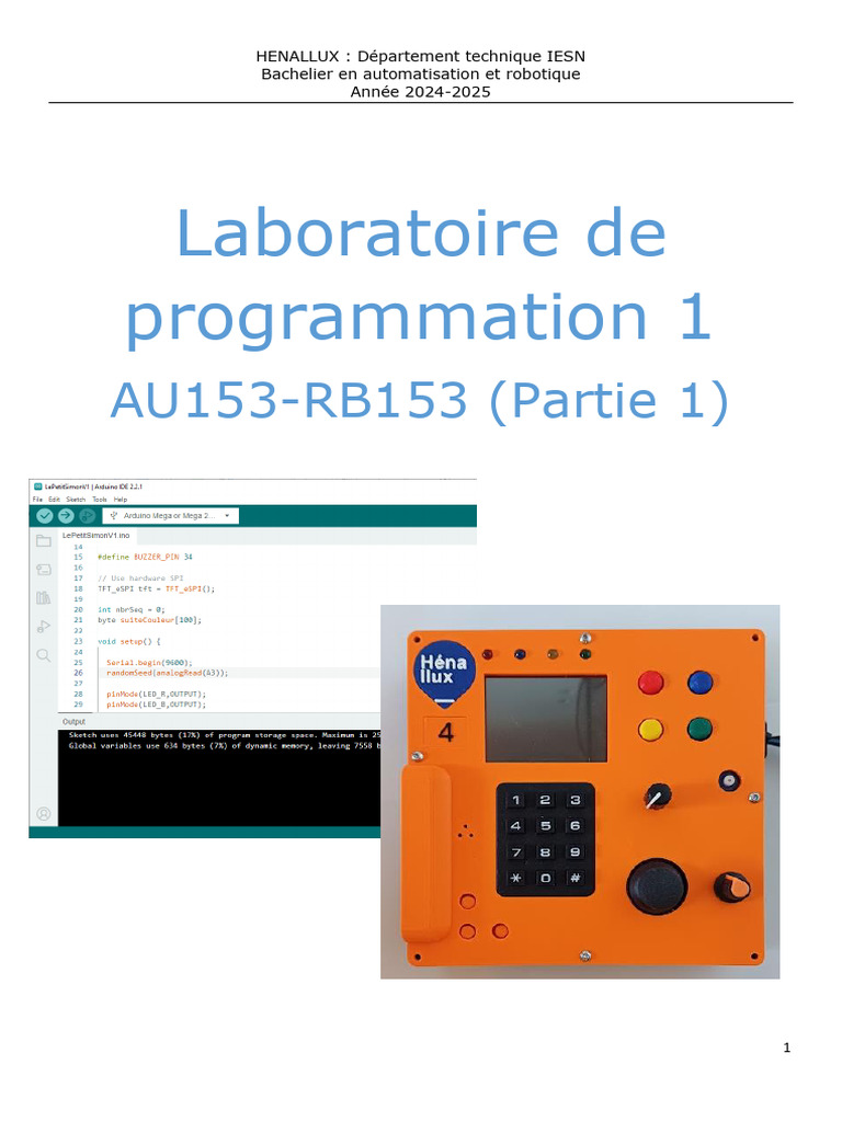 Introduction à la programmation Arduino | PDF | Arduino | Structure de ...