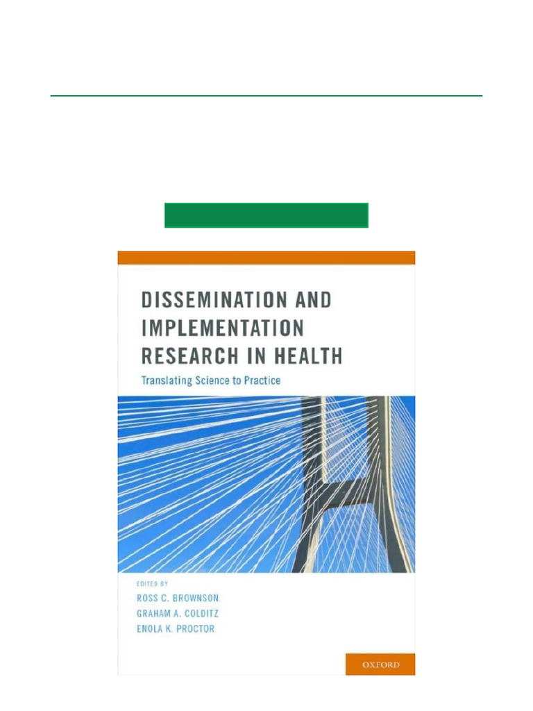 Dissemination and Implementation Research in Health Translating Science ...