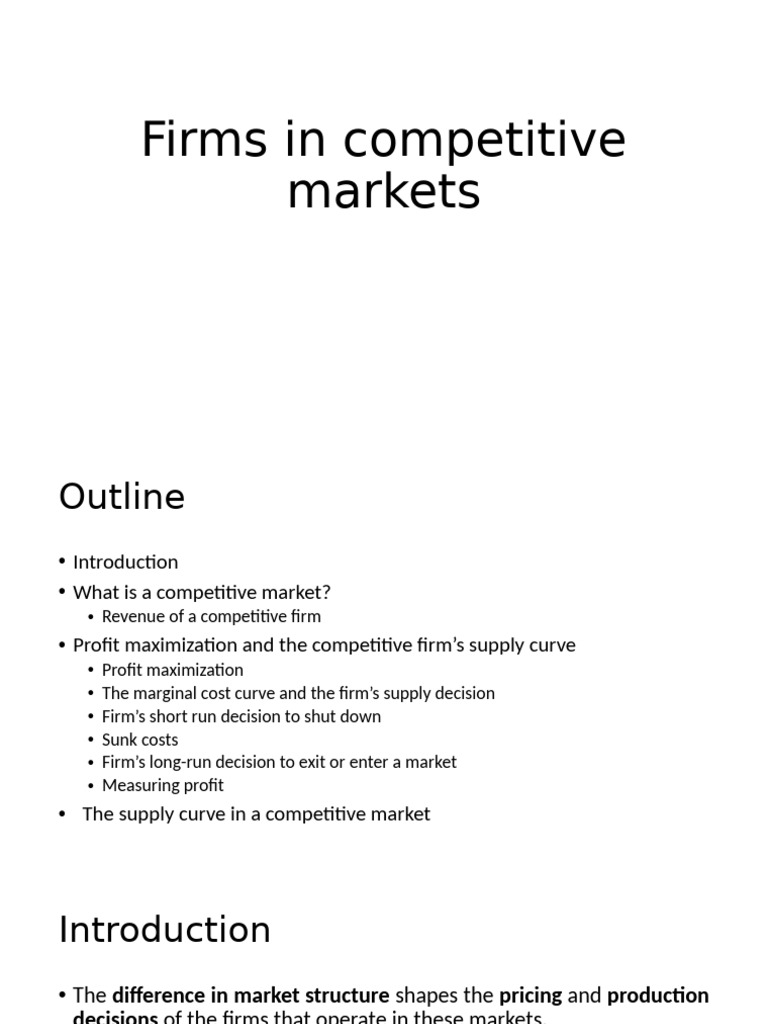 Firms in Competitive Markets | PDF | Marginal Cost | Profit (Economics)