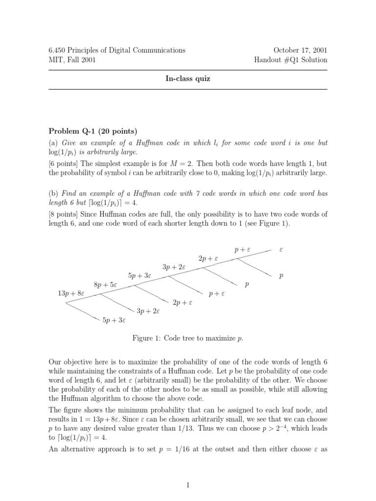 Huffman Code Examples and Properties | PDF | Applied Mathematics ...