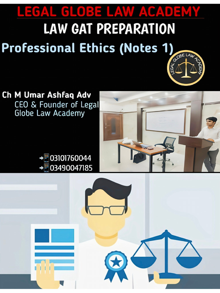 Professional Ethics (Notes 1) LAW GAT by Legal Globe Law Academy | PDF