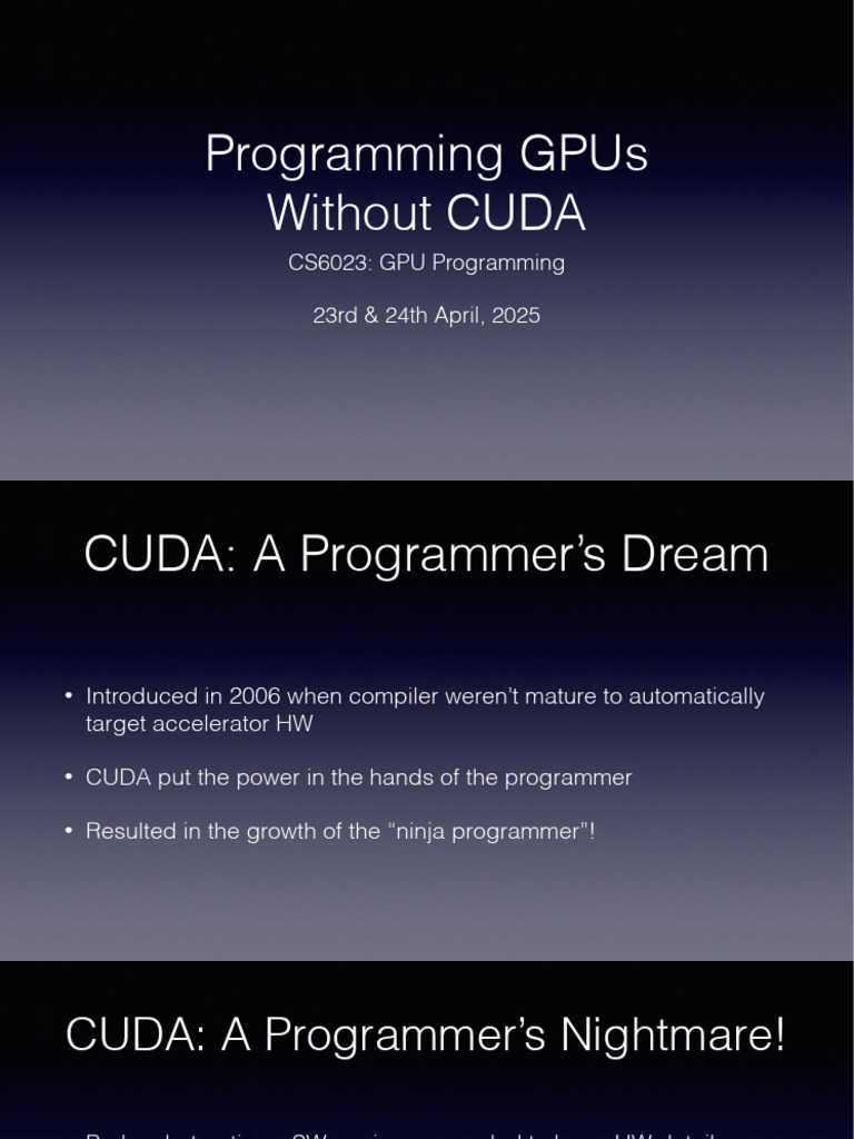 GPU Programming Alternatives to CUDA | PDF | Graphics Processing Unit | C++