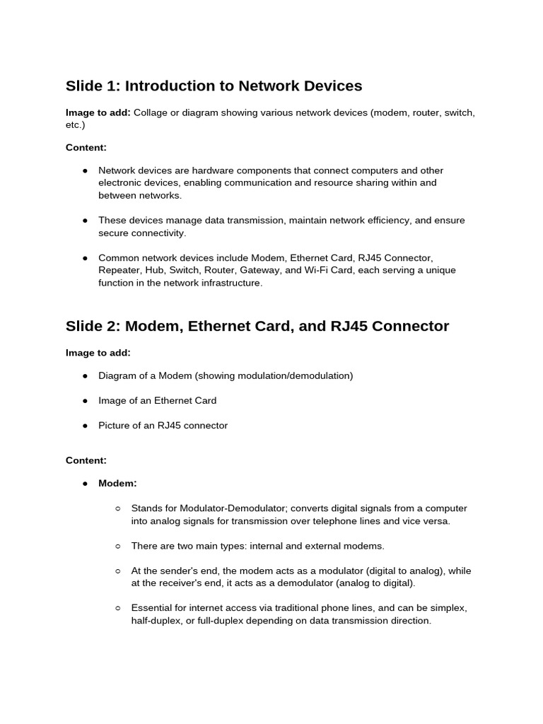 Overview of Network Devices and Media | PDF | Computer Network ...