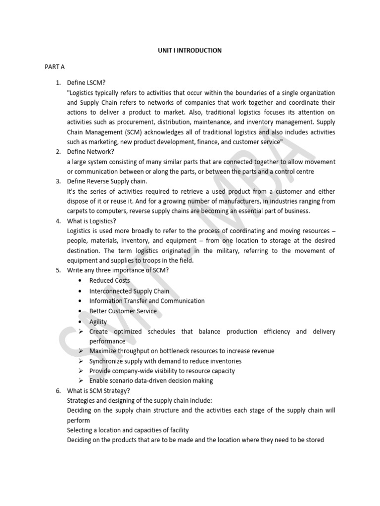 Supply Chain Management Overview and Concepts | PDF | Supply Chain ...