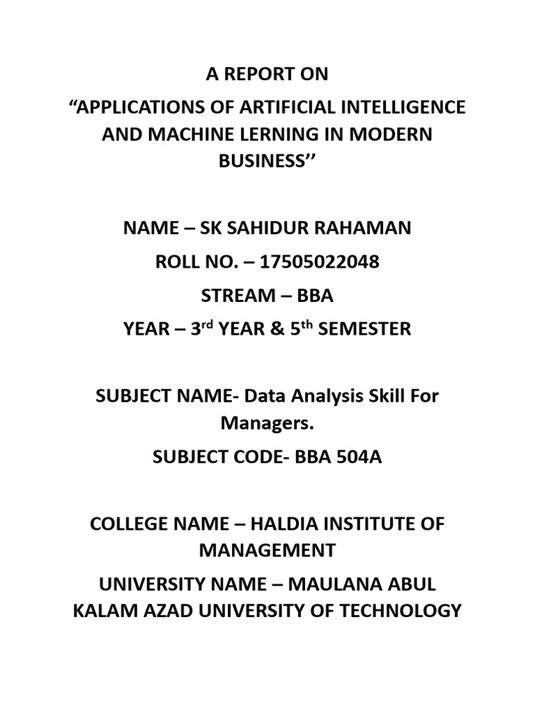 SK Sahidur Rahaman Bba504a 2024 | PDF | Machine Learning | Artificial ...