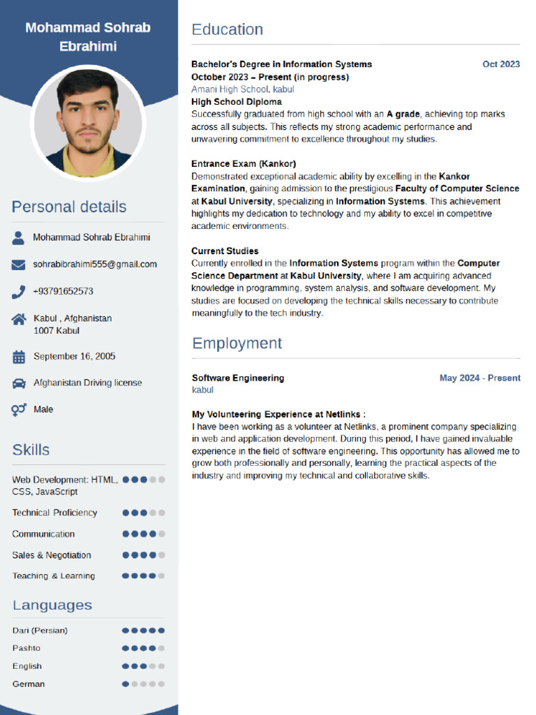 Sohrab CV | PDF